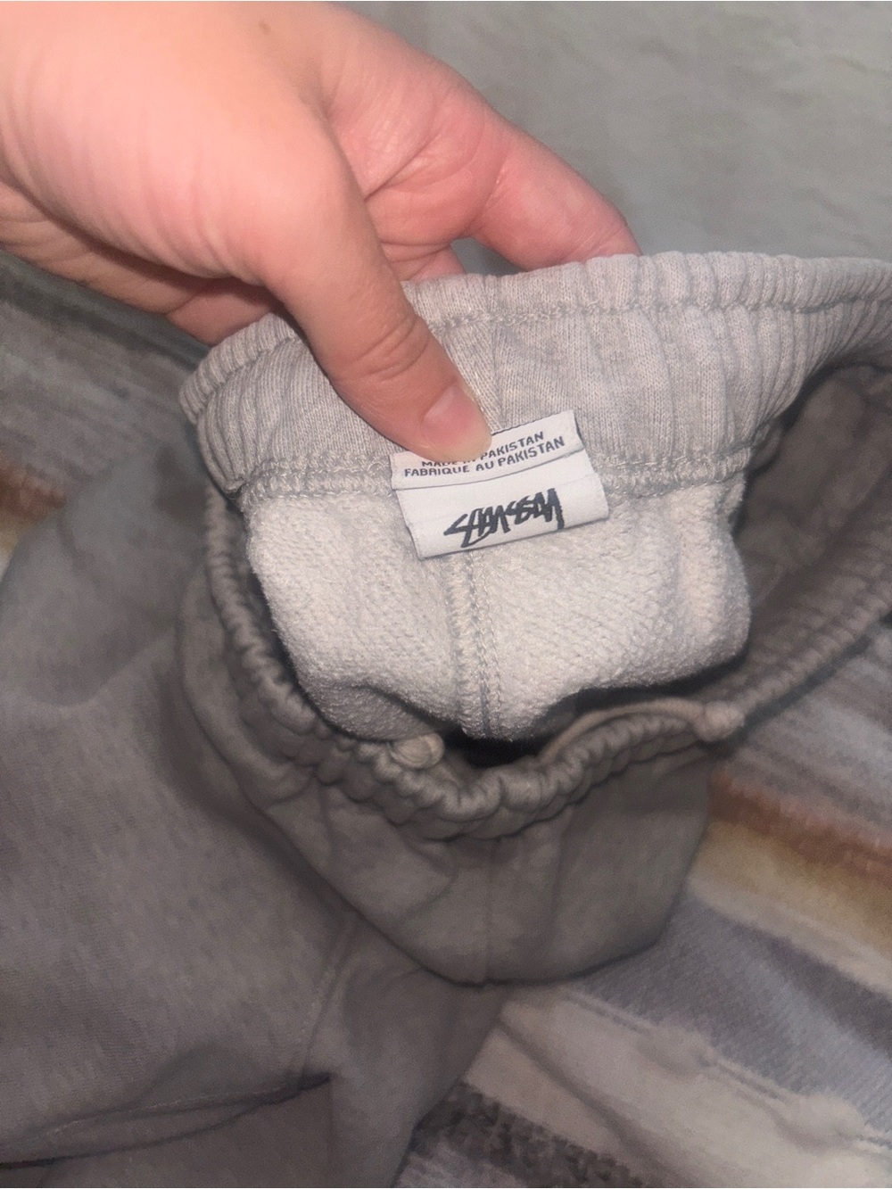 Stussy Grey Track Joggers with Logo Patch - Picture 4 of 4